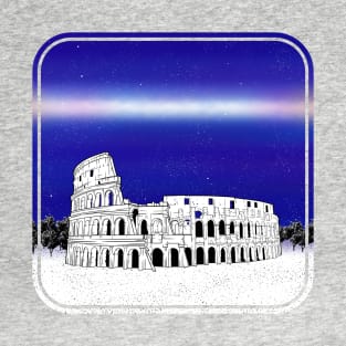 Colosseum black and white illustration T-Shirt